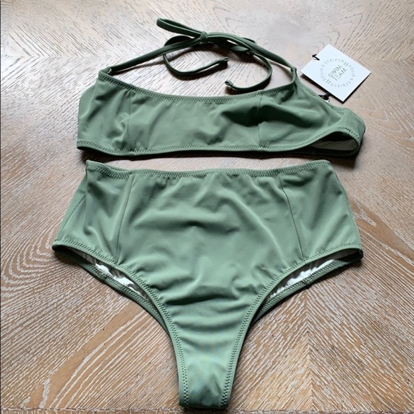 SOLID & STRIPED The Jessica Bikini in Army Green - Picture 6 of 6
